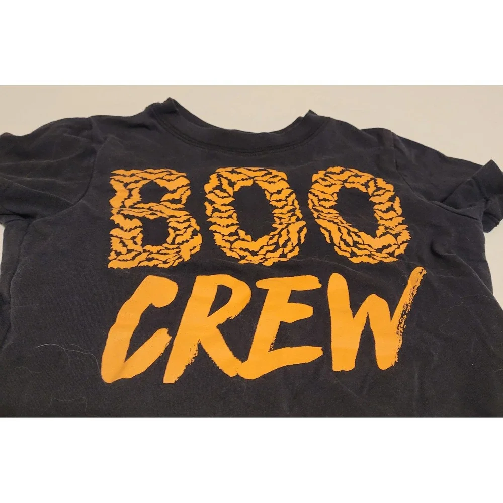 City Streets Boo Crew Halloween Graphic Tee Kids 4T Black Orange Spooky Fall